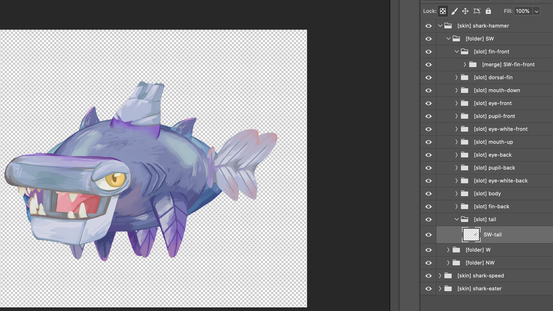 Shark PSD file for Spine