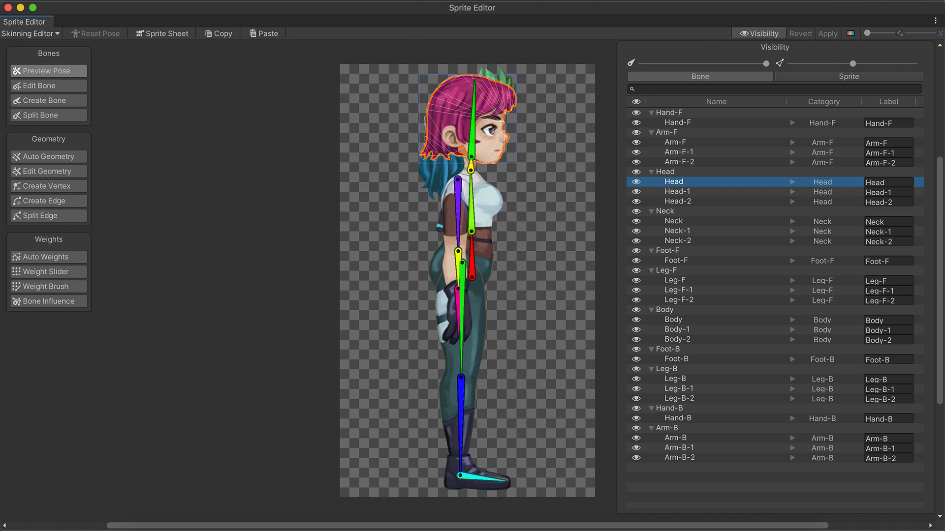 Skinning Editor, 2D Animation