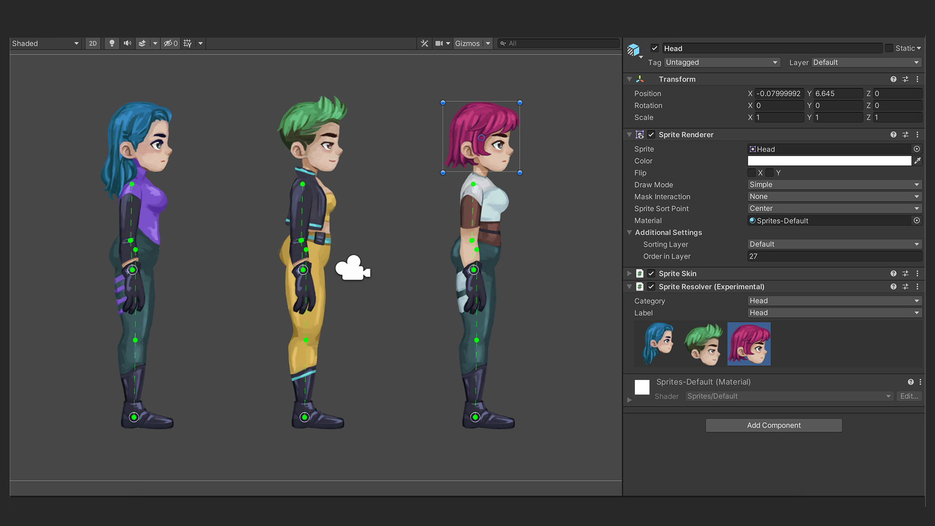 unity 2019.3 sprite palette swap