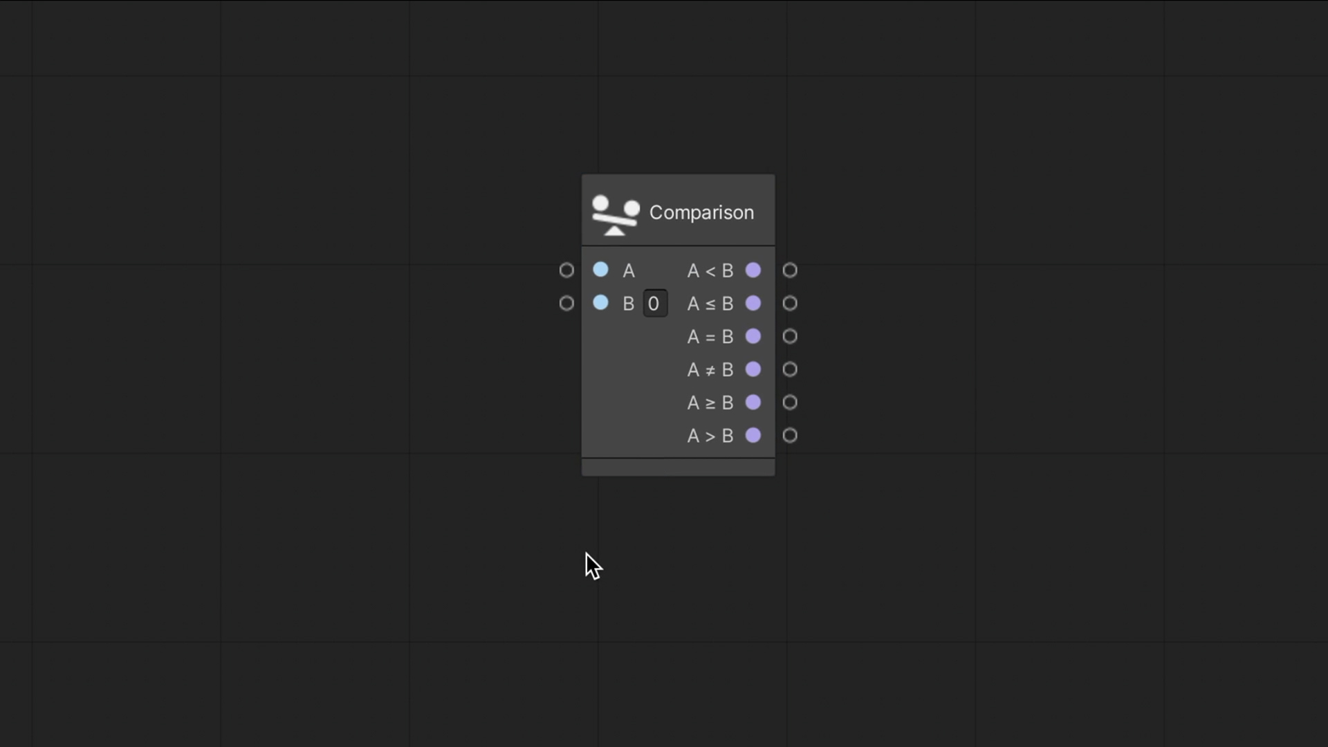 Unity Visual Scripting – Comparison node