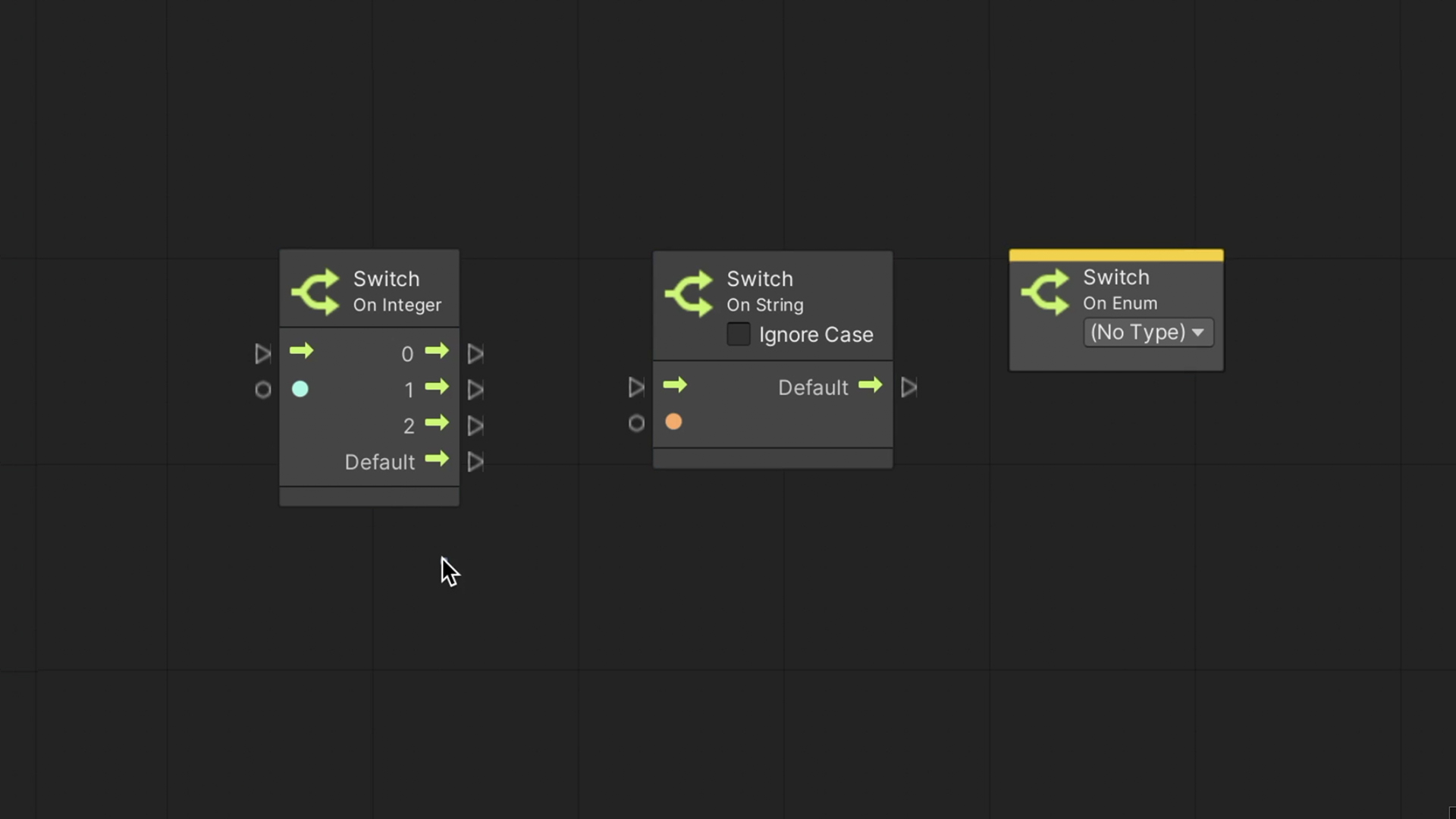 Unity Visual Scripting – Switch nodes