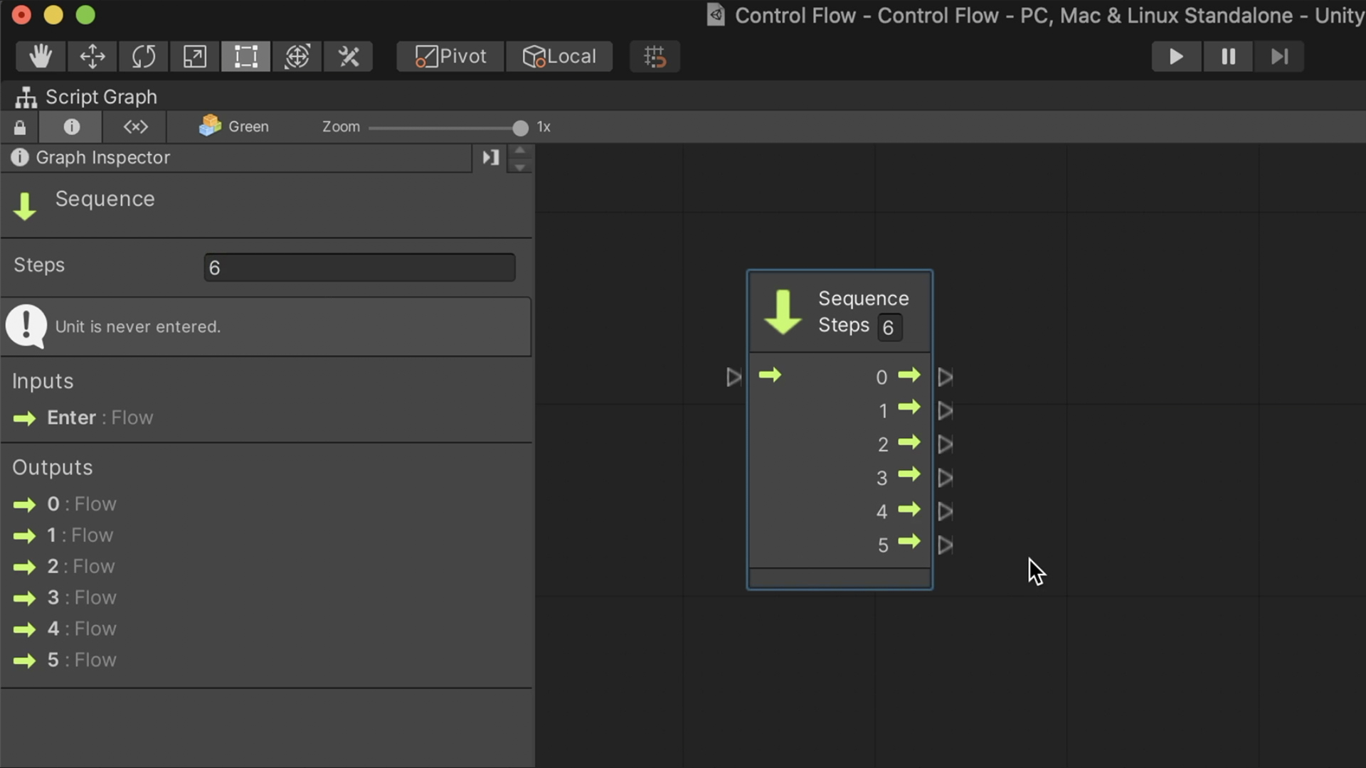 Unity Visual Scripting – Sequence node