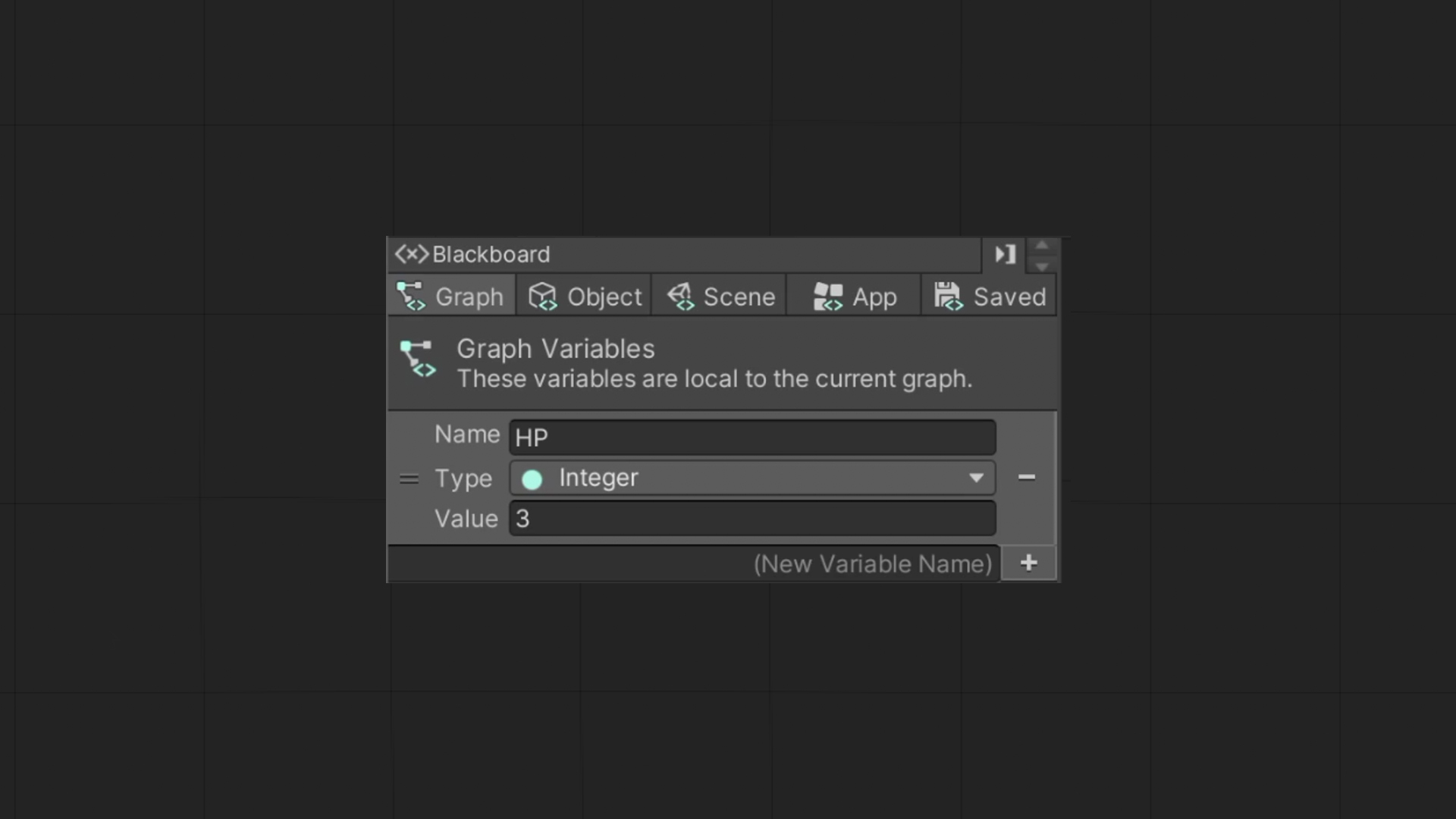 Unity Visual Scripting – New Variable