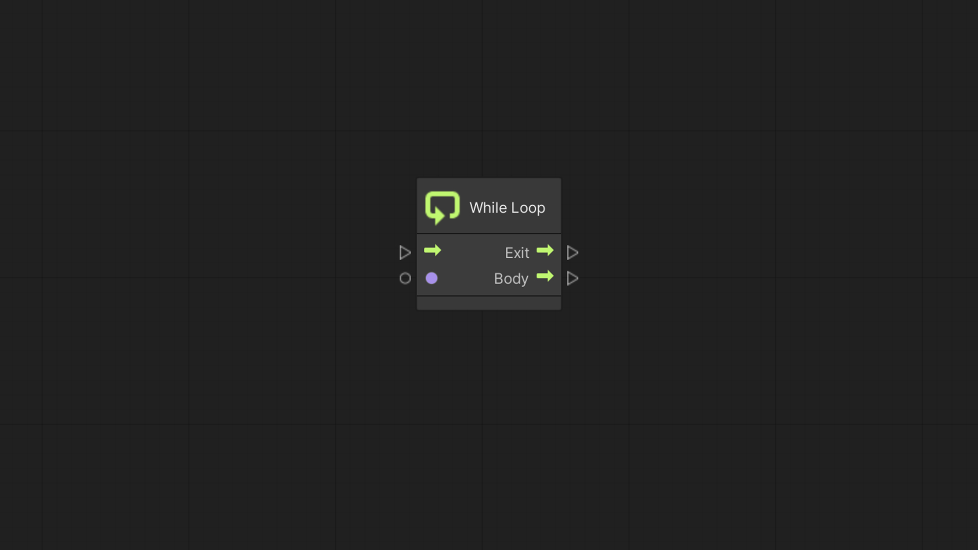 Unity Visual Scripting – While Loop node