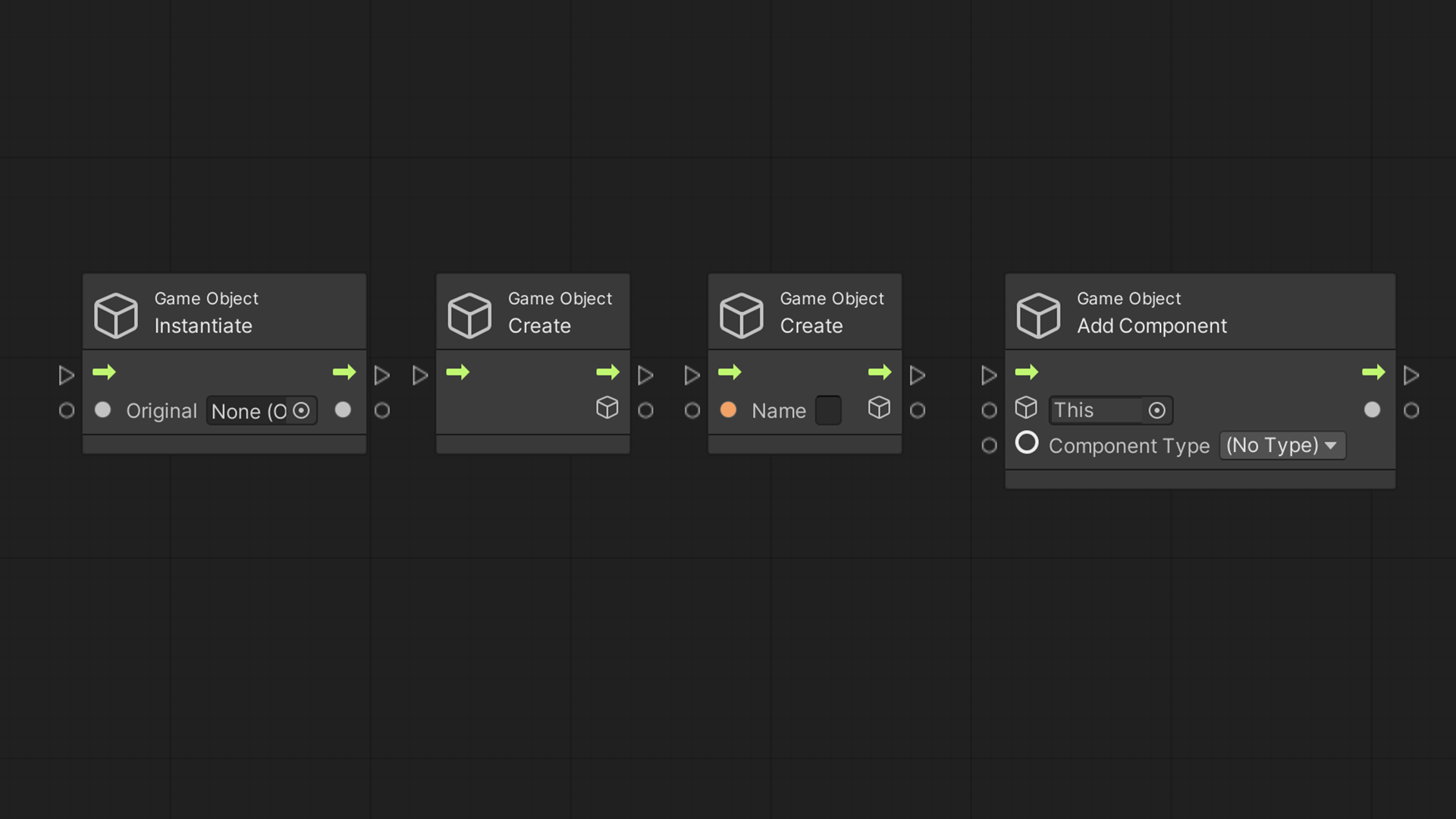 Unity Visual Scripting – Instantiate, Create Game Object and Add Component nodes