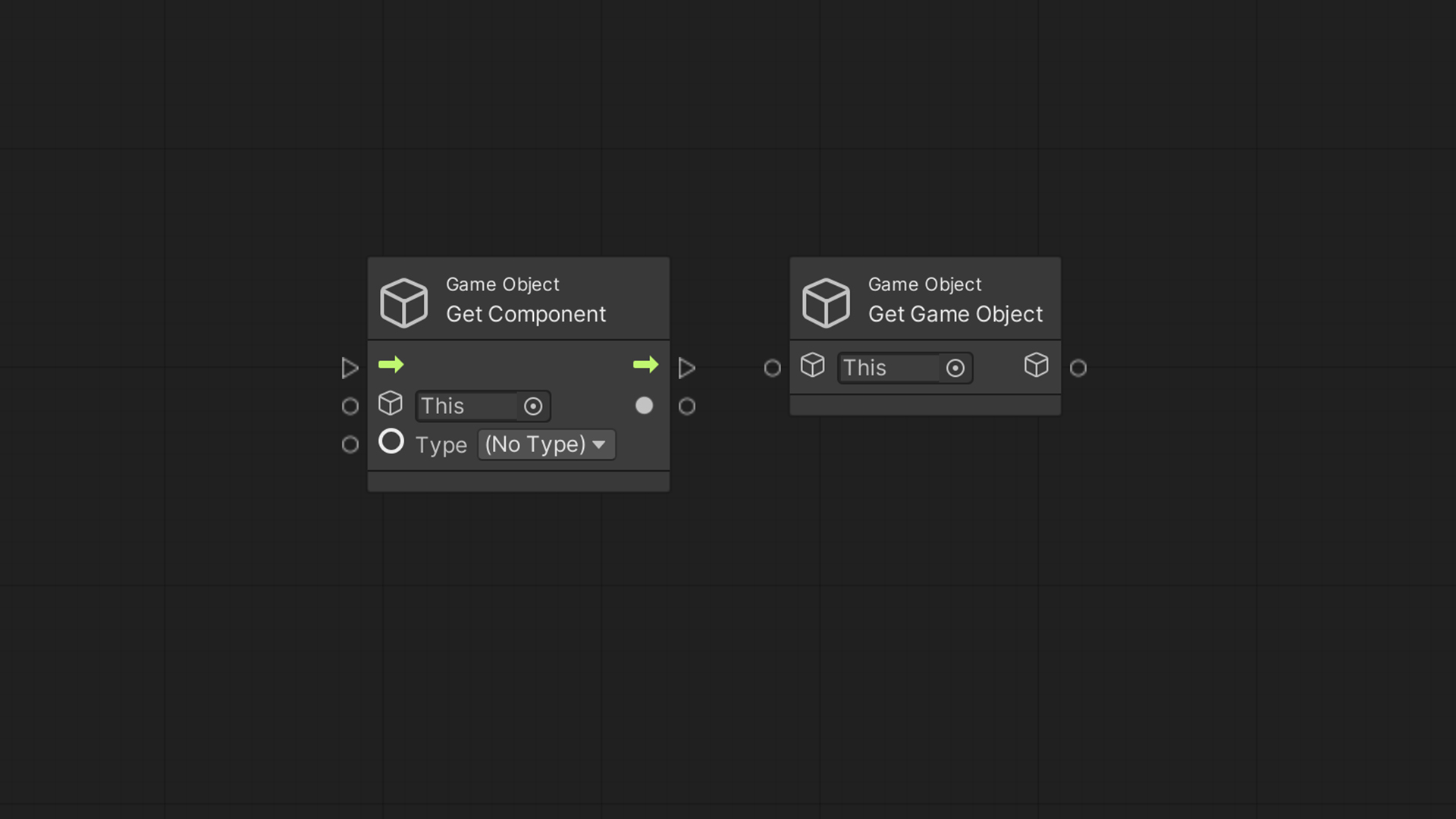 Unity Visual Scripting – Get Component and Get Game Object nodes