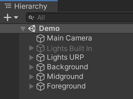 Demo Scene – Hierarchy