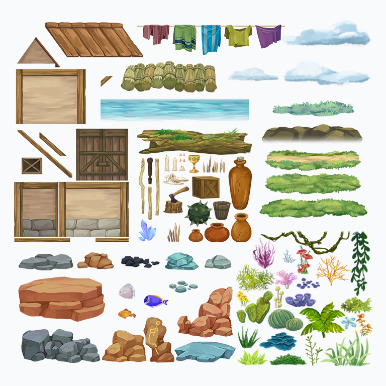 2D Hand Painted Sample – Game Assets Sprites